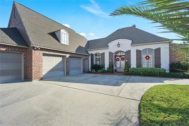Extra wide driveway with triple car garage
