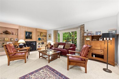 Enjoy the wood burning fireplace with built in she