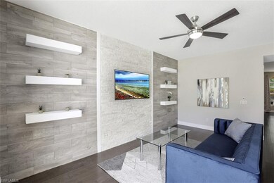 Close up side view of great room feature wall