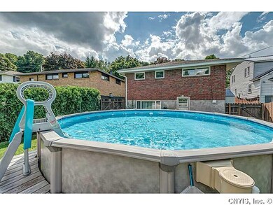 Backyard. The pool is new and features a pump on a
