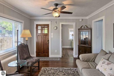Large window brings in lots of natural light.