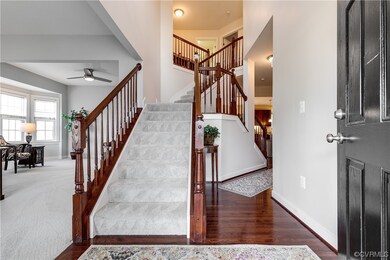 split staircase and high ceilings