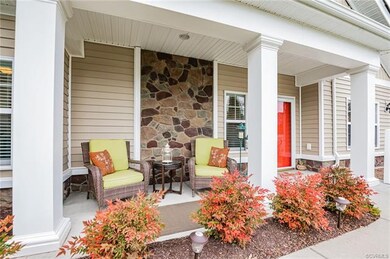 Enjoy your stone accented, front porch