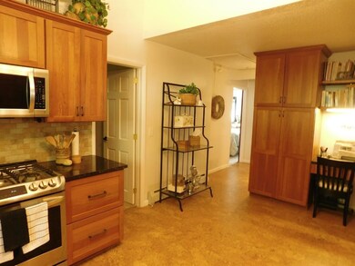 Cherry kitchen cabinets and newer LP gas stove (20