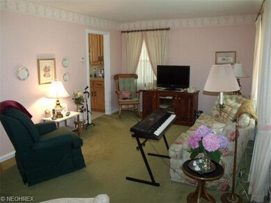 View of the living room toward the kitchen.
