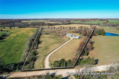 Aerial view of sparsely populated area