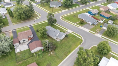 Aerial perspective of suburban area