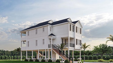 View of front facade featuring a front lawn