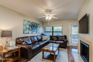 Living Room with wood burning fireplace!