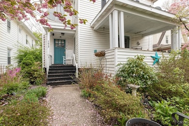 Front view of porch and entry way.