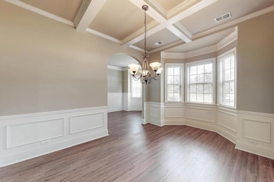 Coffered Ceiling and Wainscoting!