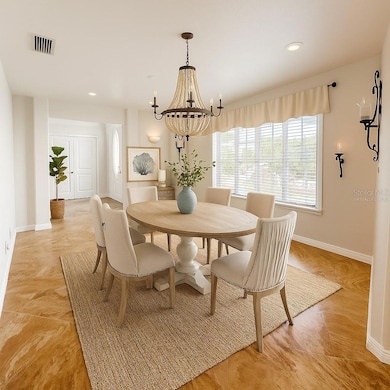 Dining Room Virtually Staged - Chandelier is Virtual