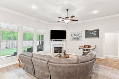 Living room looks out to back yard