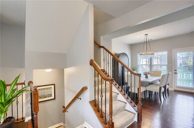 Stairs leading up and down from the main floor