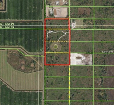 Greater aerial showing general area.  Orange grove