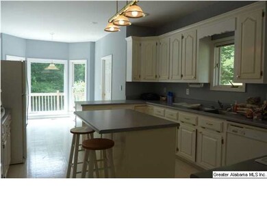 View of the kitchen with island