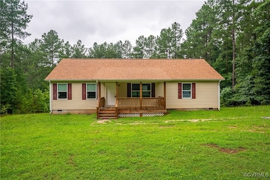 Single story home featuring crawl space, a porch,