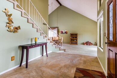Raised entry looking into living room
