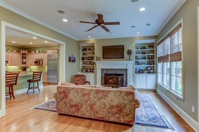 The splendid hearth room located off the kitchen b