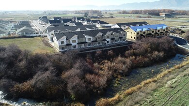 Aerial perspective of suburban area