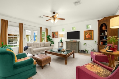 Living room with ceiling fan