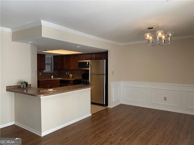 Breakfast bar and dining room.