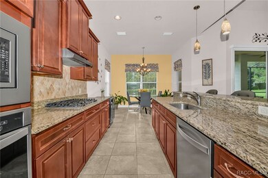 Kitchen with close up on the granite