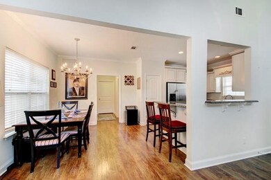 Open kitchen, dining and living space