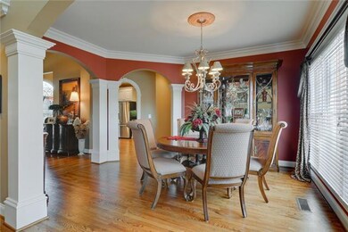 Formal dining room with custom decorator colors.