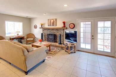 Fireplace and French Doors