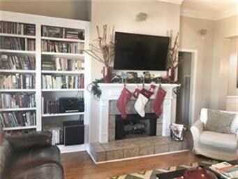 Large Family Room with built-ins.