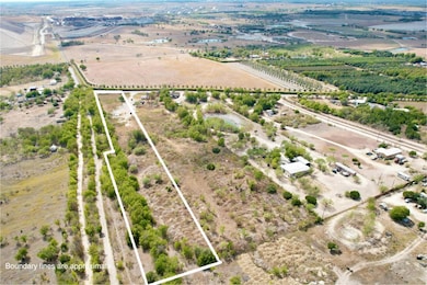 Overview of rural landscape featuring property boundaries highlighted