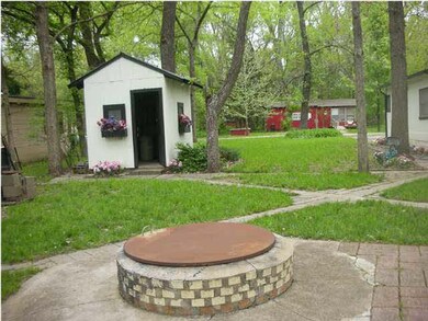 Fire pit at the river's edge.