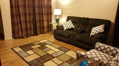 The original wood floor has been refinished.
