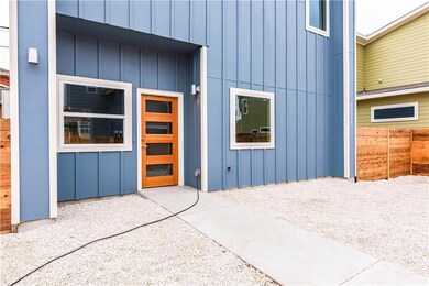 Entrance to property with board and batten siding