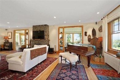 Sun-filled Living Room is  16' x 33'.