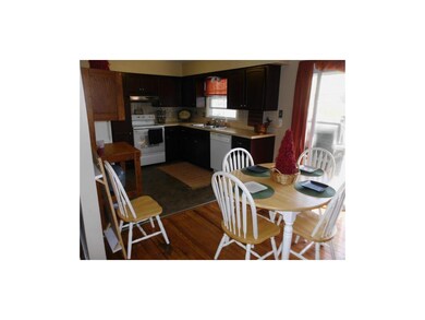 Kitchen with updated cabinets.