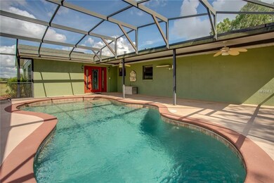Screened pool enclosure.