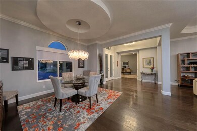 Formal dining room with impressive crystal chandel