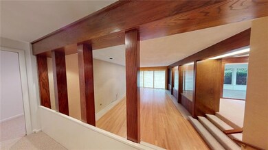 View of the living room from the hallway
