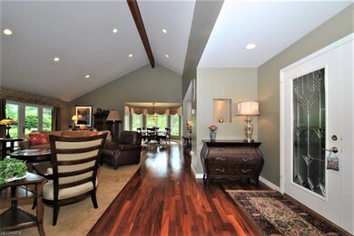 Great Room has gorgeous tiger wood flooring