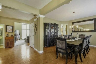 As you walk through the front door into the foyer, the formal dining room is on your right and a seperate den or study on your left. The foyer includes two coat closets, one of which includes under the staircase storage for your holiday decorations.
