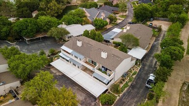 Aerial view of townhomes from backside