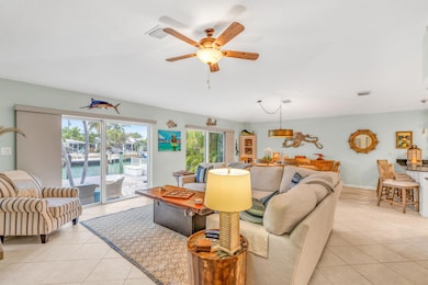 Expansive living area with canal views