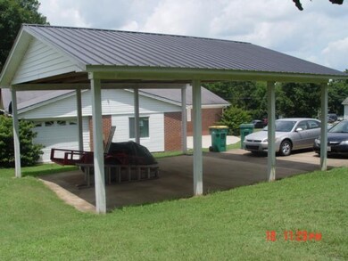 Double car carport could be used as a place in the shade for grilling!