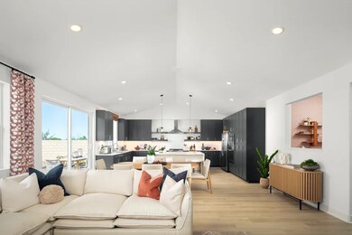 Great room with vaulted ceilings