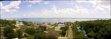 Aerial view of the Indian River by home