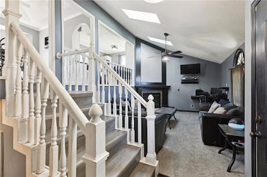 Entry area opens up to the living room. 