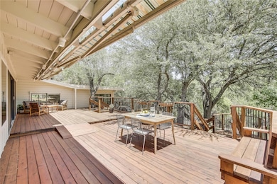 Wooden deck with outdoor dining area