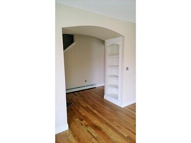 Living Room. Built-in book shelves...
